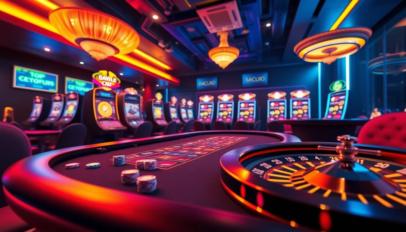 Scène de jeu en ligne passionnante dans le meilleur casino crypto, avec des tables dynamiques et une action de poker.