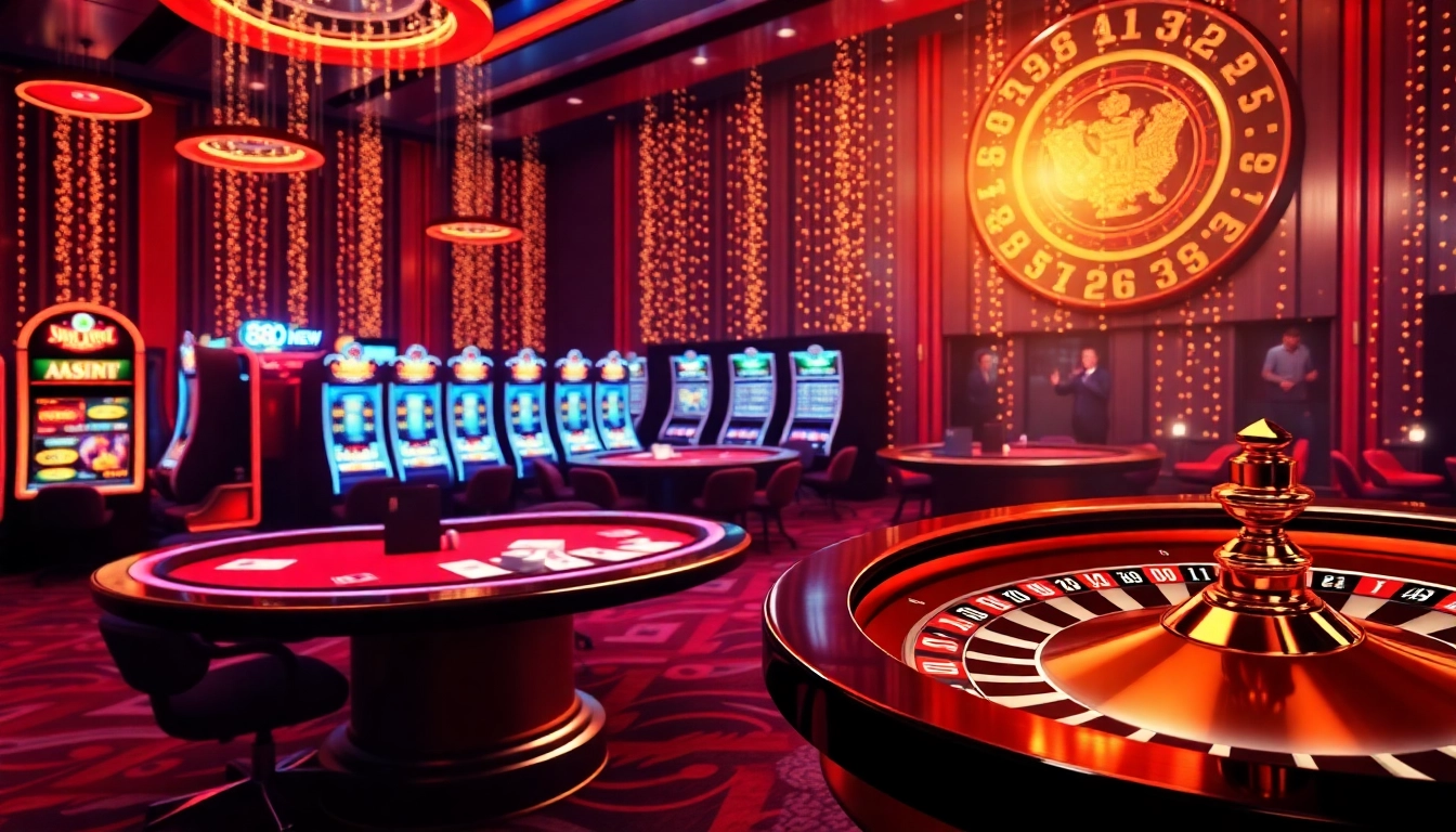 Experience the luxury of 888NEW with vibrant slot machines and professional poker tables.